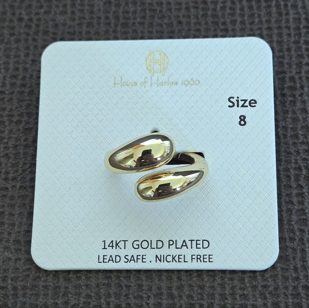 House🏠 of Harlow 1960 Gold💛 Raindrops💧 Bypass Ring💍 - Picture 13 of 15